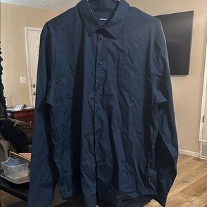 7 Diamonds Men's Black Casual Button Down Shirt